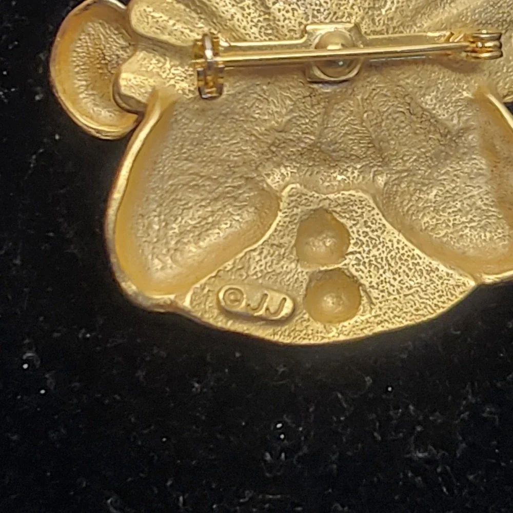 Vintage Gold Tone Clown Brooch Pin Whimsical Circus Jewelry Matte Gold Finish JJ